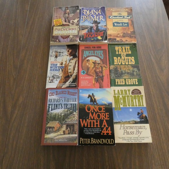 Lot Of 9 Vintage Western Paperback Books Various Authors - Picture 1 of 8